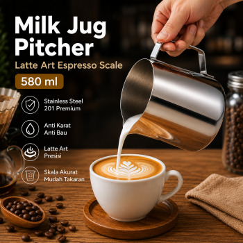 DROHOEY Milk Jug Pitcher Susu Latte Art Espresso Scale Stainless Steel - DR-35