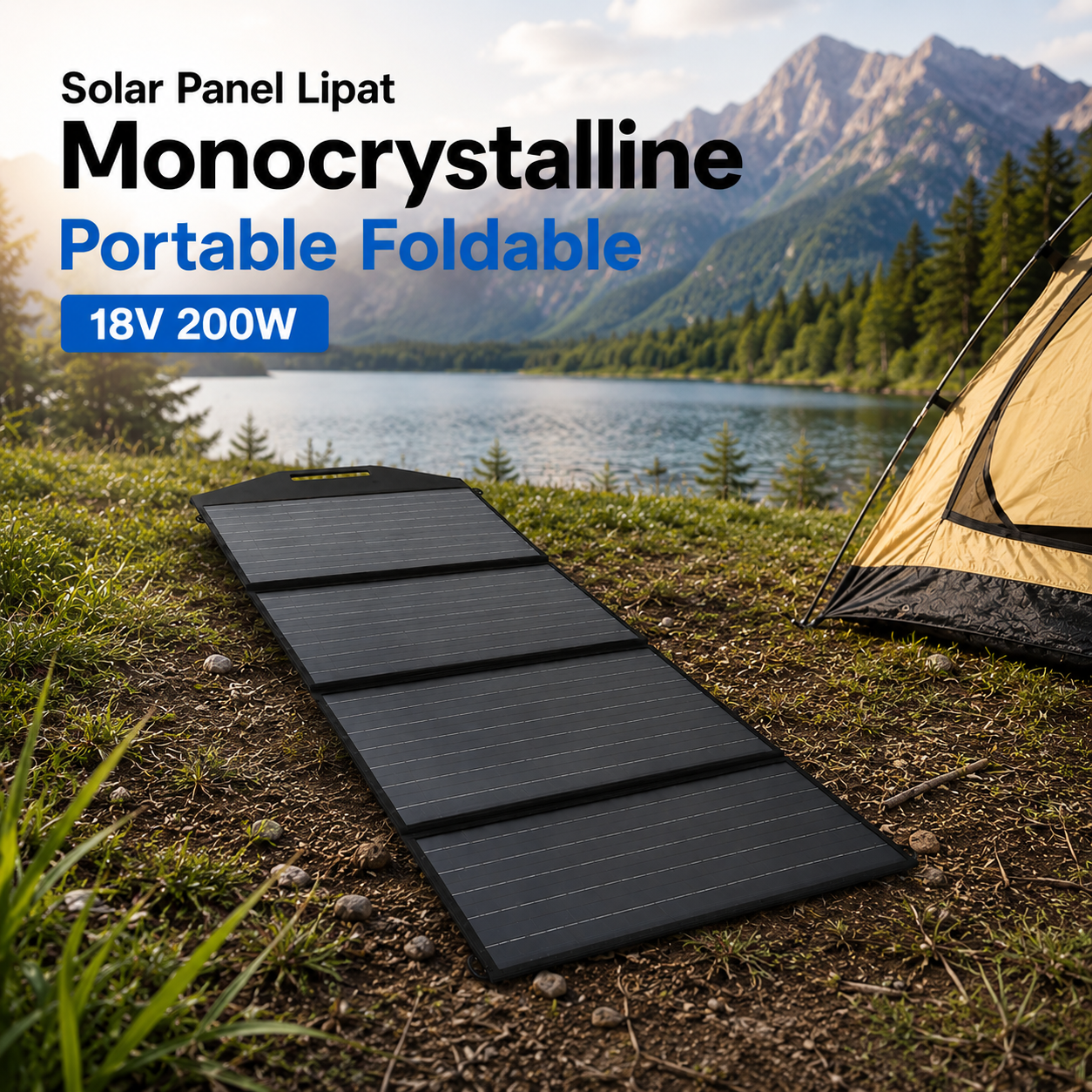 Jinyang Solar Panel Lipat Monocrystalline Portable Foldable 18V 200W - PV-BX200 Gambar produk Jinyang Solar Panel Lipat Monocrystalline Portable Foldable 18V 200W - PV-BX200 - Utama