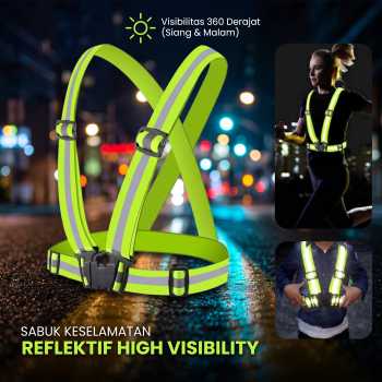 Gambar produk CEZMKIO Sabuk Keselamatan Reflective Vest Running Gear High Visibility - B08