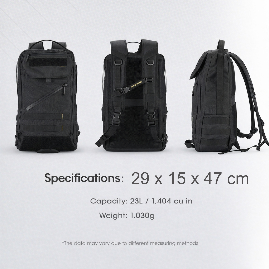 Gambar produk NITECORE Tas Ransel Laptop 15.6 Inch 600D Polyester MOLLE Sistem 23L - BP23 - 8