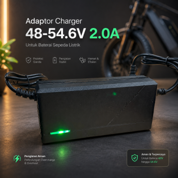 Deek-Robot Adaptor Charger Baterai Sepeda Listrik 48-54.6V 2.0A - 48V2A