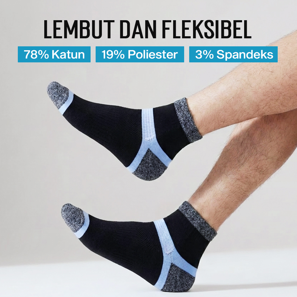 ZTOET Kaos Kaki Pendek Olahraga Quick Dry Breathable Sock Pria 39-45 - WZ173 Gambar produk ZTOET Kaos Kaki Pendek Olahraga Quick Dry Breathable Sock Pria 39-45 - WZ173 - 3