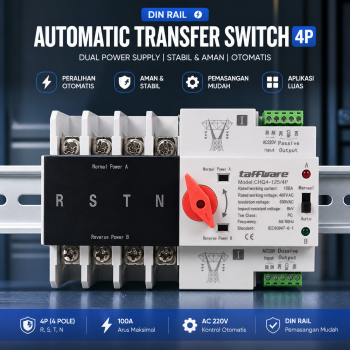 Taffware Din Rail Power Supply Automatic Control Transfer Switch 4P - CHQ4-125/4P