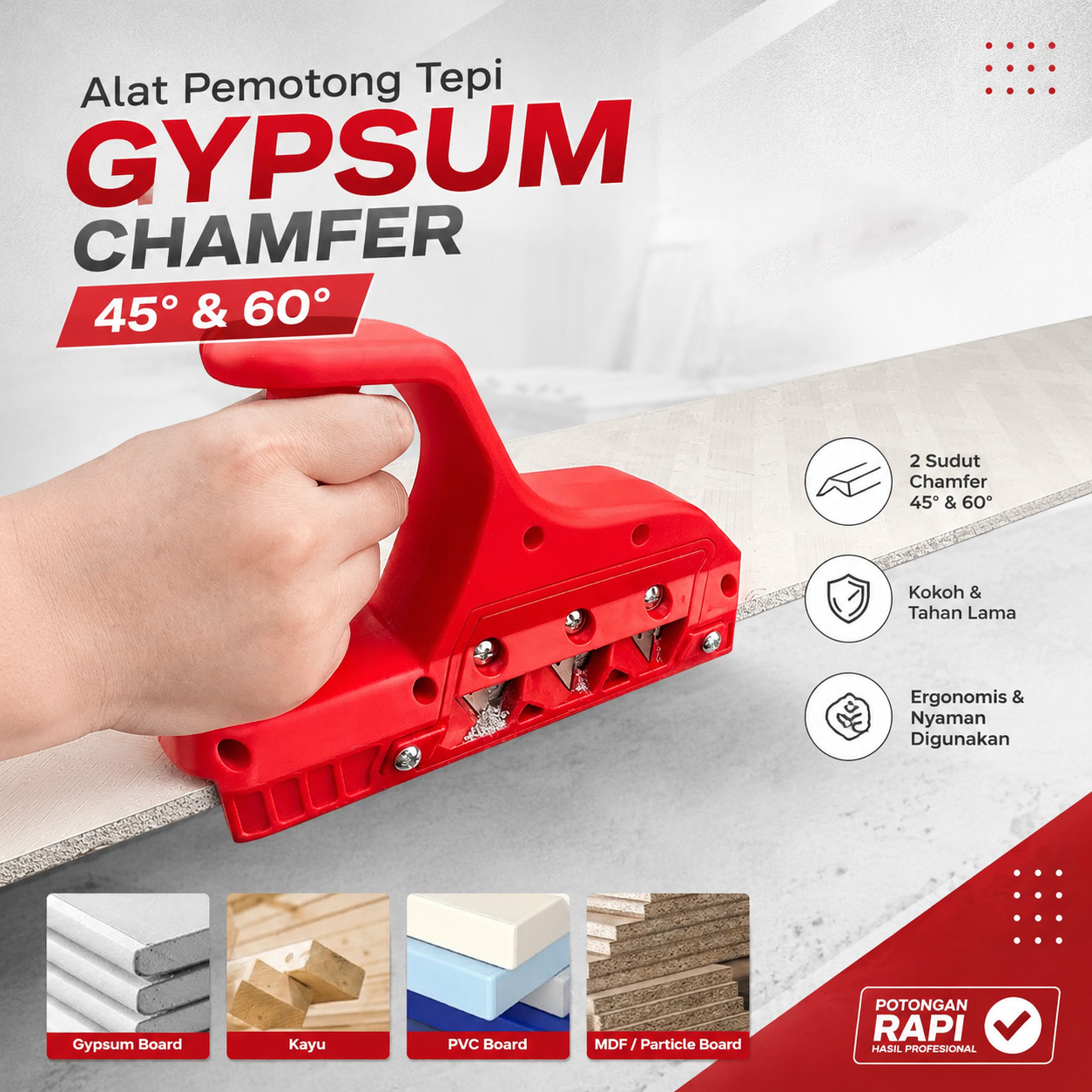 Directrix Alat Pemotong Tepi Gypsum 45 dan 60 Derajat Drywall Chamfer - D-03 Gambar produk Directrix Alat Pemotong Tepi Gypsum 45 dan 60 Derajat Drywall Chamfer - D-03 - Utama