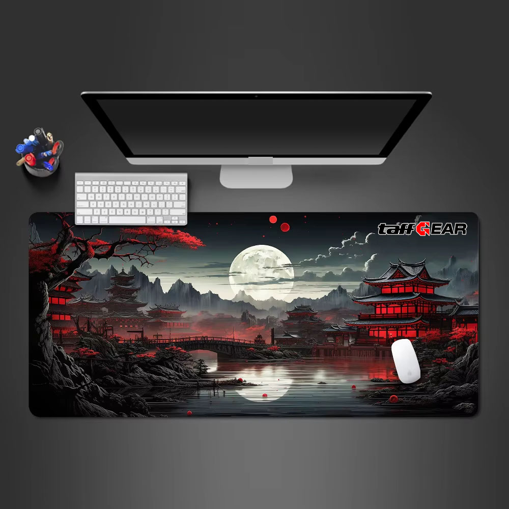 TaffGEAR Mouse Pad Gaming Moon Night Red Pavilion Desk Mat 300x600x3mm - YL-515 Gambar produk TaffGEAR Mouse Pad Gaming Moon Night Red Pavilion Desk Mat 300x600x3mm - YL-515 - 6