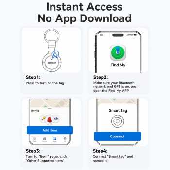 Gambar produk ESSAGER Smart Tag Tracker Bluetooth Finder Key iOS Support Only 4 PCS - ESFD-ZY02-4Z - 8