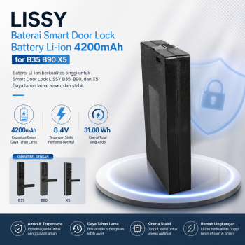LISSY Baterai Smart Door Lock Battery Li-ion 4200mAh for B35 B90 X5 - BB-50