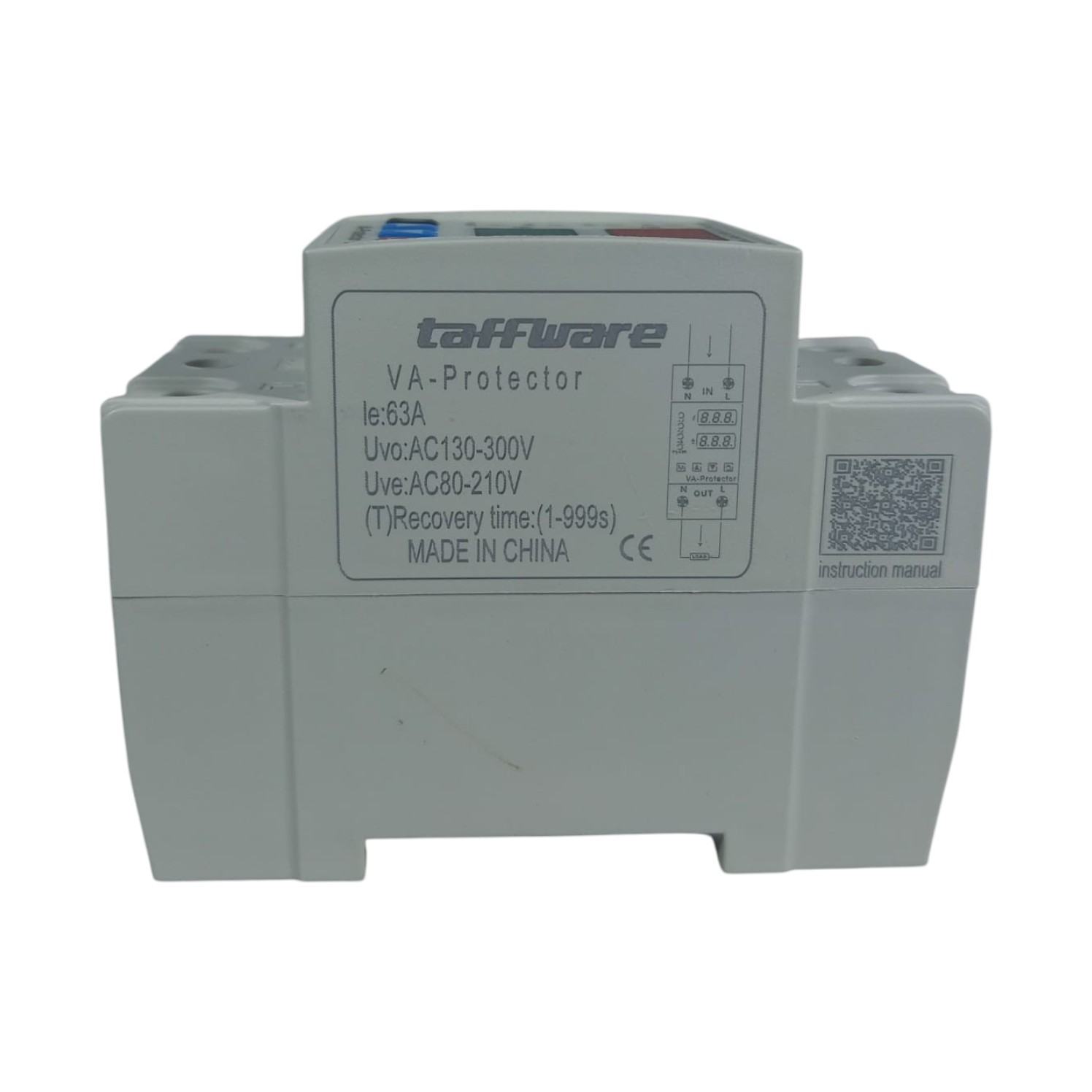 Gambar produk Taffware MCB Digital Din Rail Over Voltage Protector 63A 2P 230V - ZS3-VA - 1