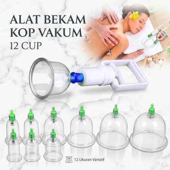 Gambar produk KANGYAOFU Alat Bekam Kop Vakum Manual 12 Cup Terapi Cupping Set - KN12