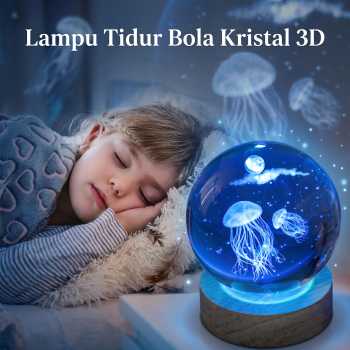 LazySpace Lampu Tidur Bola Kristal 3D RGB USB 1.5W - LS660