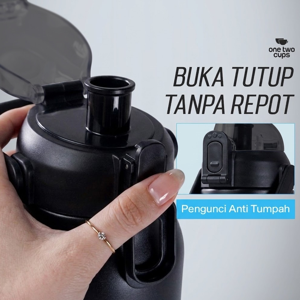 One Two Cups Botol Minum Tumbler Air Panas Dingin Double Spout 1.7L - ZY269 Gambar produk One Two Cups Botol Minum Tumbler Air Panas Dingin Double Spout 1.7L - ZY269 - 4