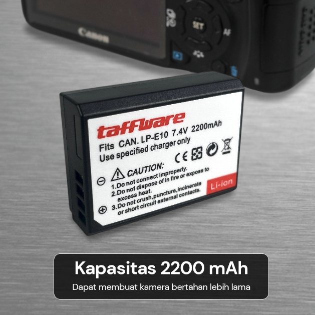 Taffware Baterai Kamera DSLR Canon LP-E10 2200mAh Gambar produk Taffware Baterai Kamera DSLR Canon LP-E10 2200mAh - 2