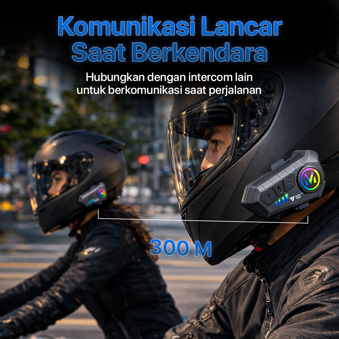 SOMAN Intercom Helm Bluetooth Headset 2 Riders Voice Control 1000mAh - Y102X Gambar produk SOMAN Intercom Helm Bluetooth Headset 2 Riders Voice Control 1000mAh - Y102X - 1