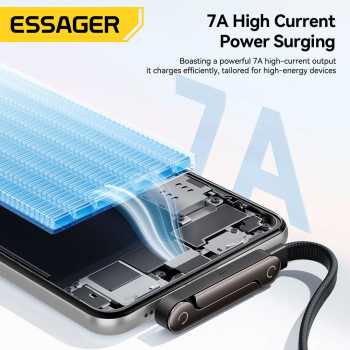 Gambar produk ESSAGER Kabel Data USB A to Type C Fast Charging 7A 100W - ES-X78 - 2