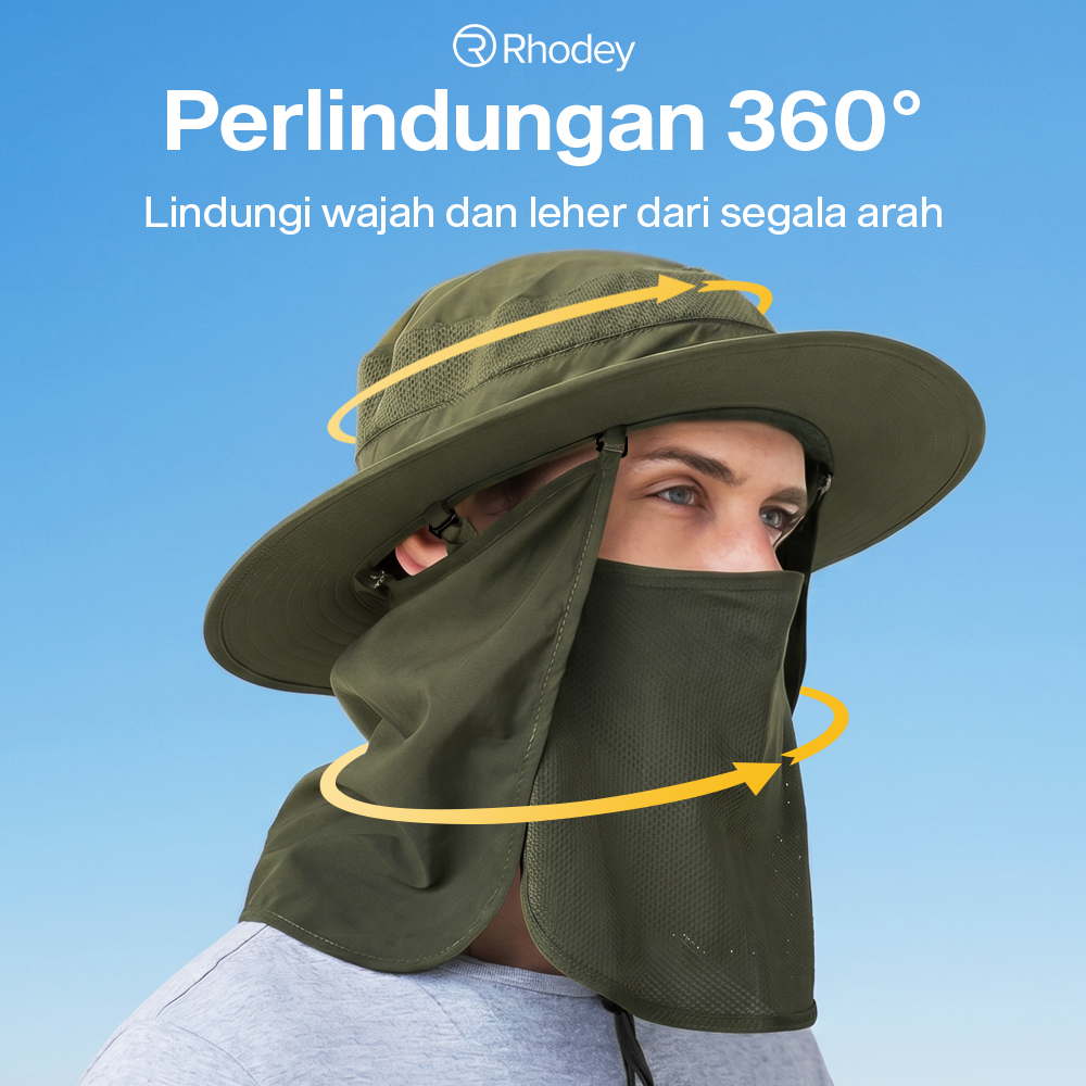 Rhodey Topi Rimba Outdoor Anti UV Waterproof Boonie Hat Nylon - AFS5 Gambar produk Rhodey Topi Rimba Outdoor Anti UV Waterproof Boonie Hat Nylon - AFS5 - 1