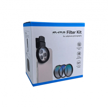 Gambar produk APEXEL Lensa Filter Kamera Smartphone Multi Coating 3in1 Clip 67mm - APL-67FL3S - Kemasan