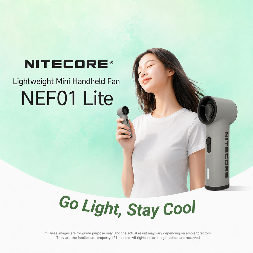 Gambar produk NITECORE Kipas Angin Mini Portable 5 Speed Level 2600mAh - NEF01 Lite - Utama