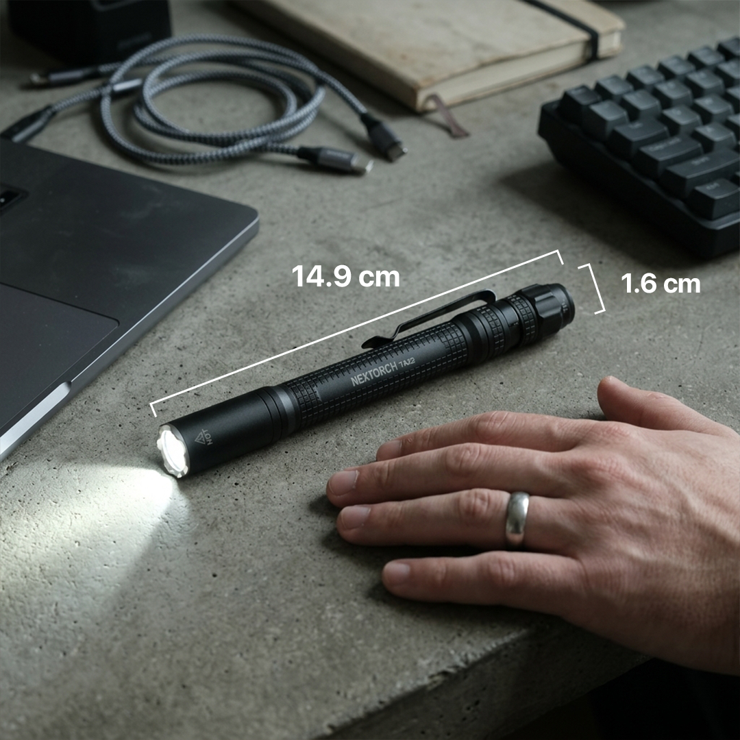 NEXTORCH Lampu Senter LED Mini Penlight Tactical USB Type C 850 Lumens - TA22 Gambar produk NEXTORCH Lampu Senter LED Mini Penlight Tactical USB Type C 850 Lumens - TA22 - 7