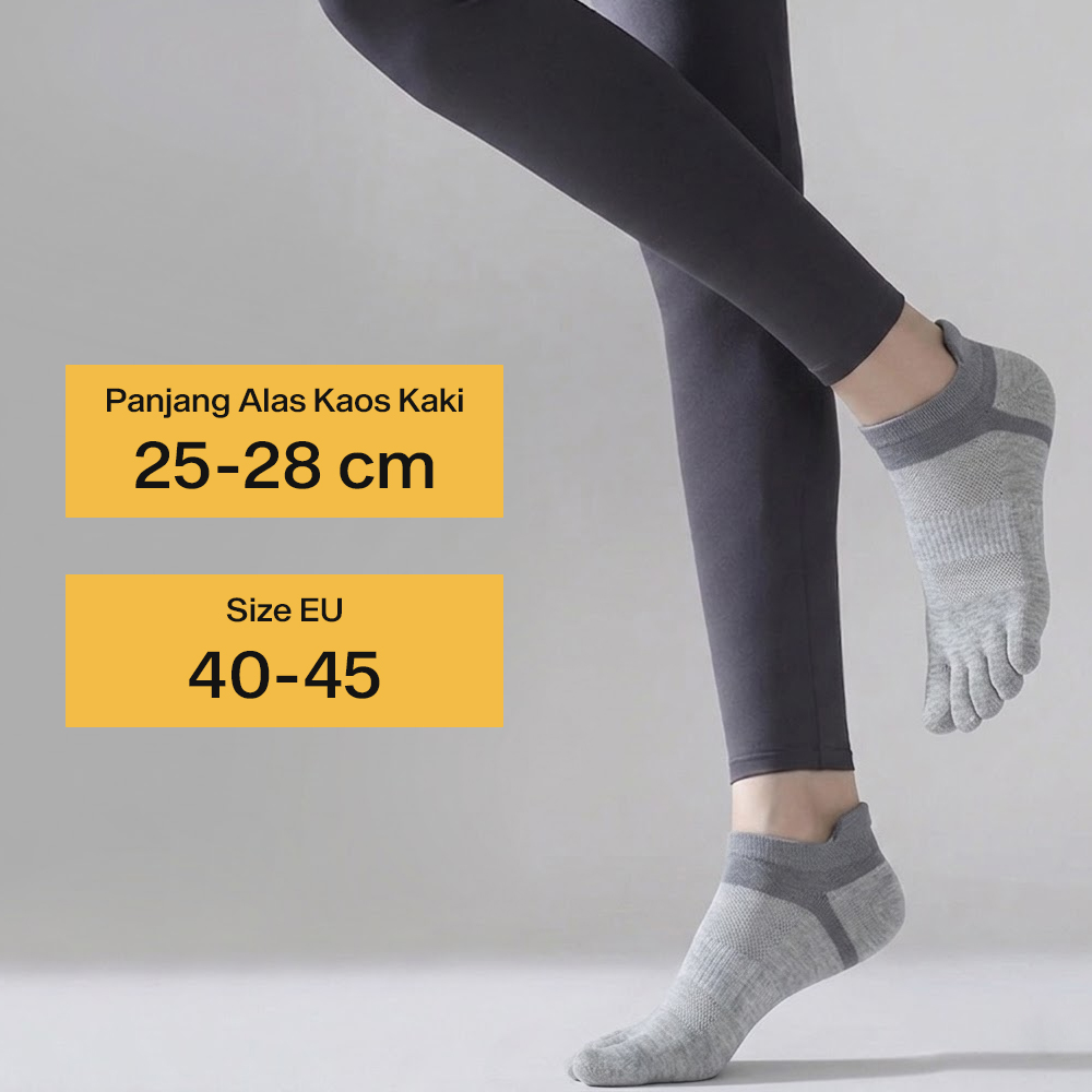 LUOYI Kaos Kaki Lima Jari Ankle Katun Breathable Olahraga Size 40-45 - T73001 Gambar produk LUOYI Kaos Kaki Lima Jari Ankle Katun Breathable Olahraga Size 40-45 - T73001 - 7