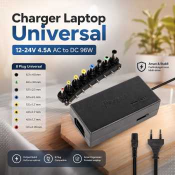 Adaptor Charger Laptop Universal 12-24V 4.5A AC to DC 96W 8 Plug EU - AYD-96W