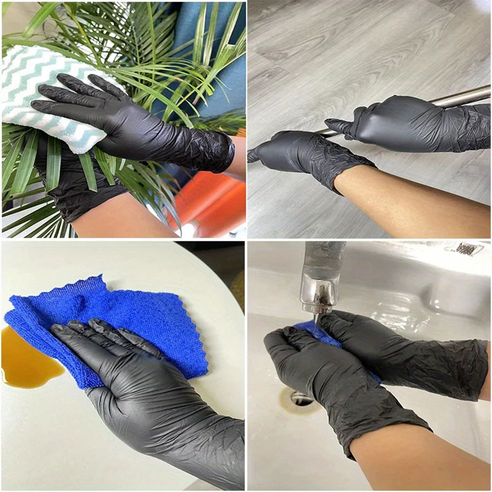 Hobf Sarung Tangan Nitril Karet Cuci Piring Cleaning Gloves Disposable M - ST010 Gambar produk Hobf Sarung Tangan Nitril Karet Cuci Piring Cleaning Gloves Disposable M - ST010 - 4