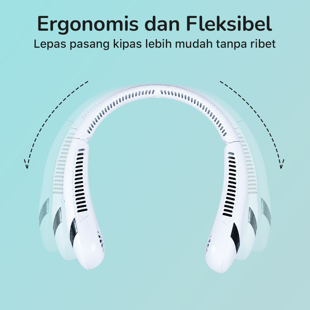 TIEIRTS Kipas Angin Portable Bladeless Neck Mini Cooling Fan 5000mAh - H11 Gambar produk TIEIRTS Kipas Angin Portable Bladeless Neck Mini Cooling Fan 5000mAh - H11 - 3