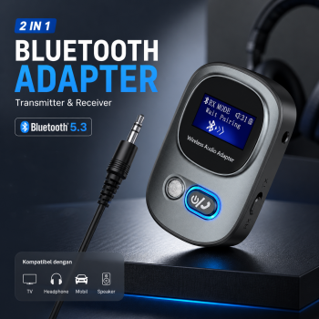 VIKEFON Bluetooth Adapter 2in1 Transmitter Receiver Audio 5.3 2.4GHz - T68