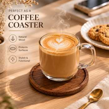 One Two Cups Coaster Kayu Tatakan Gelas Kopi Wood Holder - EQF310