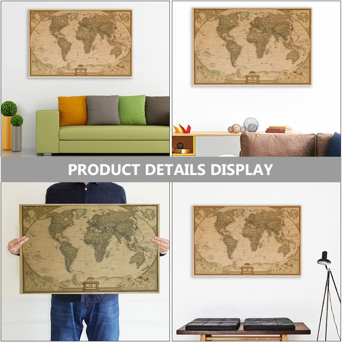 Poster Peta Dunia Large Vintage World Map 103x69cm - N401 Gambar produk Poster Peta Dunia Large Vintage World Map 103x69cm - N401 - 6