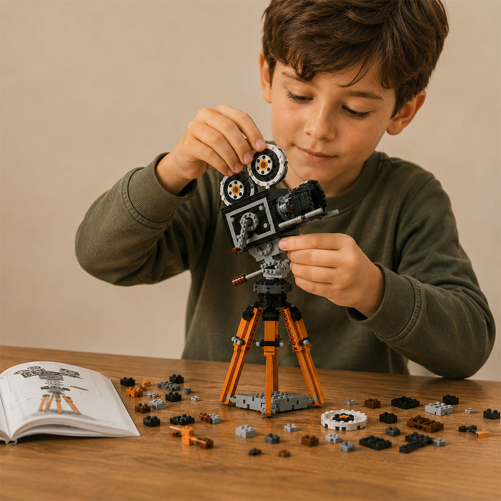 RAZUS Mainan Balok Susun Vintage Cine Film Camera Bricks Blok - MY97132 Gambar produk RAZUS Mainan Balok Susun Vintage Cine Film Camera Bricks Blok - MY97132 - 2