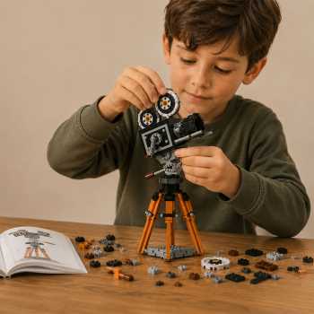 Gambar produk RAZUS Mainan Balok Susun Vintage Cine Film Camera Bricks Blok - MY97132 - 2