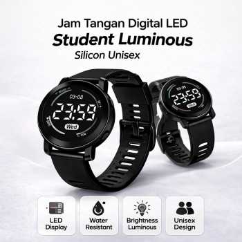 Kapish Jam Tangan Digital LED Student Luminous Silicon Unisex 40mm - 2360