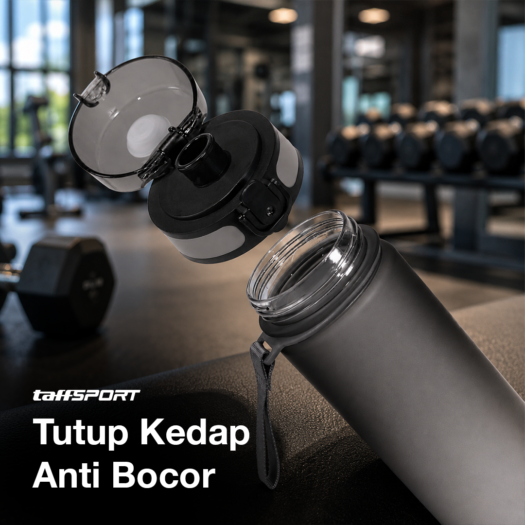 TaffSPORT Botol Minum Sport Water Frosted Bottle with Lanyard 1L - 8691 Gambar produk TaffSPORT Botol Minum Sport Water Frosted Bottle with Lanyard 1L - 8691 - 2