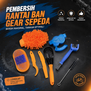 VG Kit Peralatan Cuci Sikat Pembersih Rantai Ban Gear Sepeda - Q012