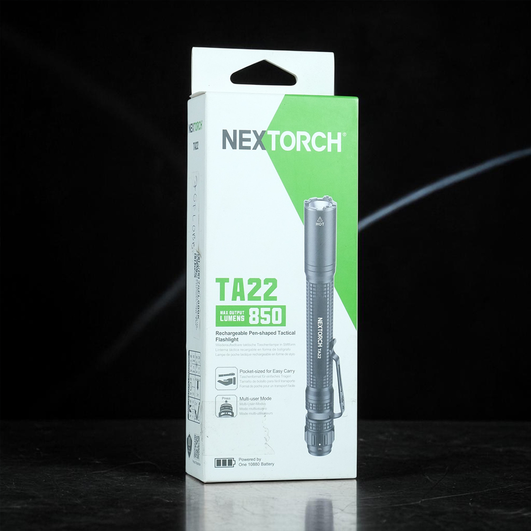 NEXTORCH Lampu Senter LED Mini Penlight Tactical USB Type C 850 Lumens - TA22 Gambar produk NEXTORCH Lampu Senter LED Mini Penlight Tactical USB Type C 850 Lumens - TA22 - Kemasan