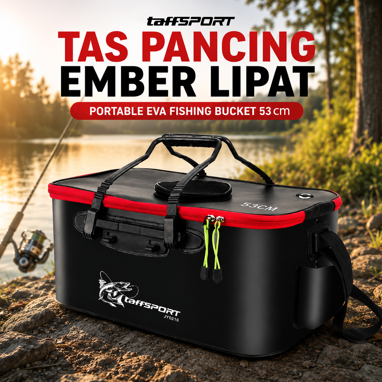 TaffSPORT Tas Pancing Ember Lipat Portable EVA Fishing Bucket 53cm - JY0210 Gambar produk TaffSPORT Tas Pancing Ember Lipat Portable EVA Fishing Bucket 53cm - JY0210 - Utama