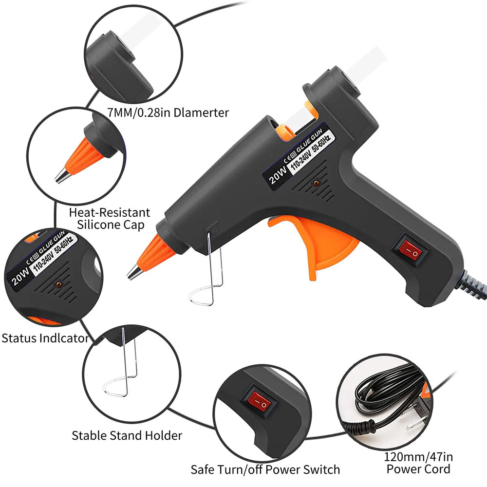 JOT Hot Melt Glue Gun Heating Tool Pistol Lem Tembak Panas 20W - QT-302 Gambar produk JOT Hot Melt Glue Gun Heating Tool Pistol Lem Tembak Panas 20W - QT-302 - 1