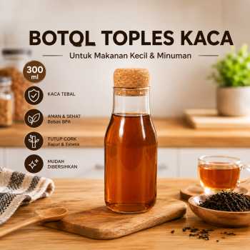 HUFFA Botol Toples Kaca Cork Seal Storage Jar Teh Kopi Multifungsi - YS-8080