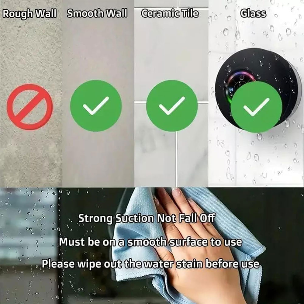 MONK Speaker Bluetooth Mini LED RGB Portable Waterproof Suction Cup - S-150 Gambar produk MONK Speaker Bluetooth Mini LED RGB Portable Waterproof Suction Cup - S-150 - 3