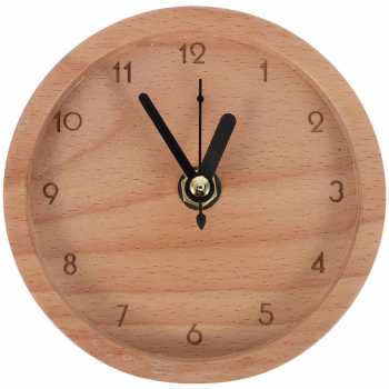 Gambar produk TaffHOME Jam Meja Kayu Bulat Alarm Analog Desk Clock Round Shape - TX605 - 6