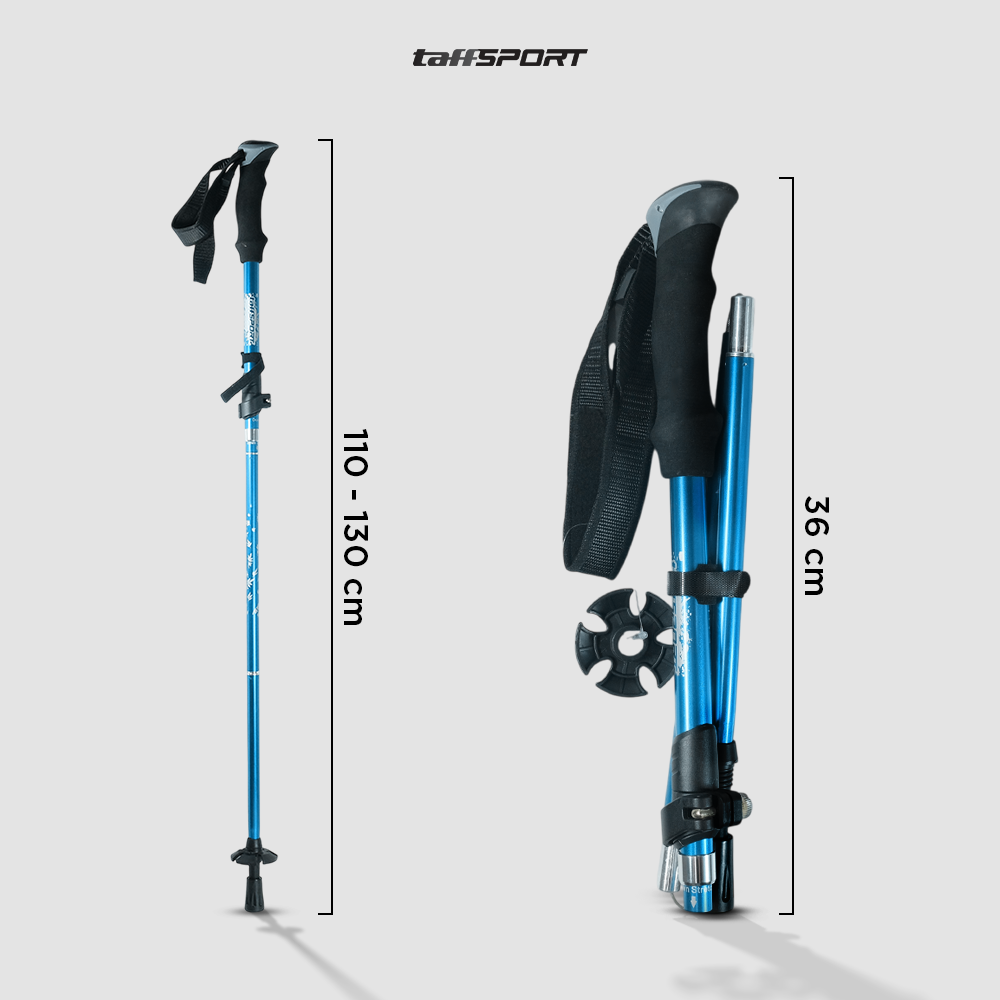 TaffSPORT Tongkat Hiking Lipat Trekking Pole Aluminium Alloy 130cm - TF13 Gambar produk TaffSPORT Tongkat Hiking Lipat Trekking Pole Aluminium Alloy 130cm - TF13 - 8
