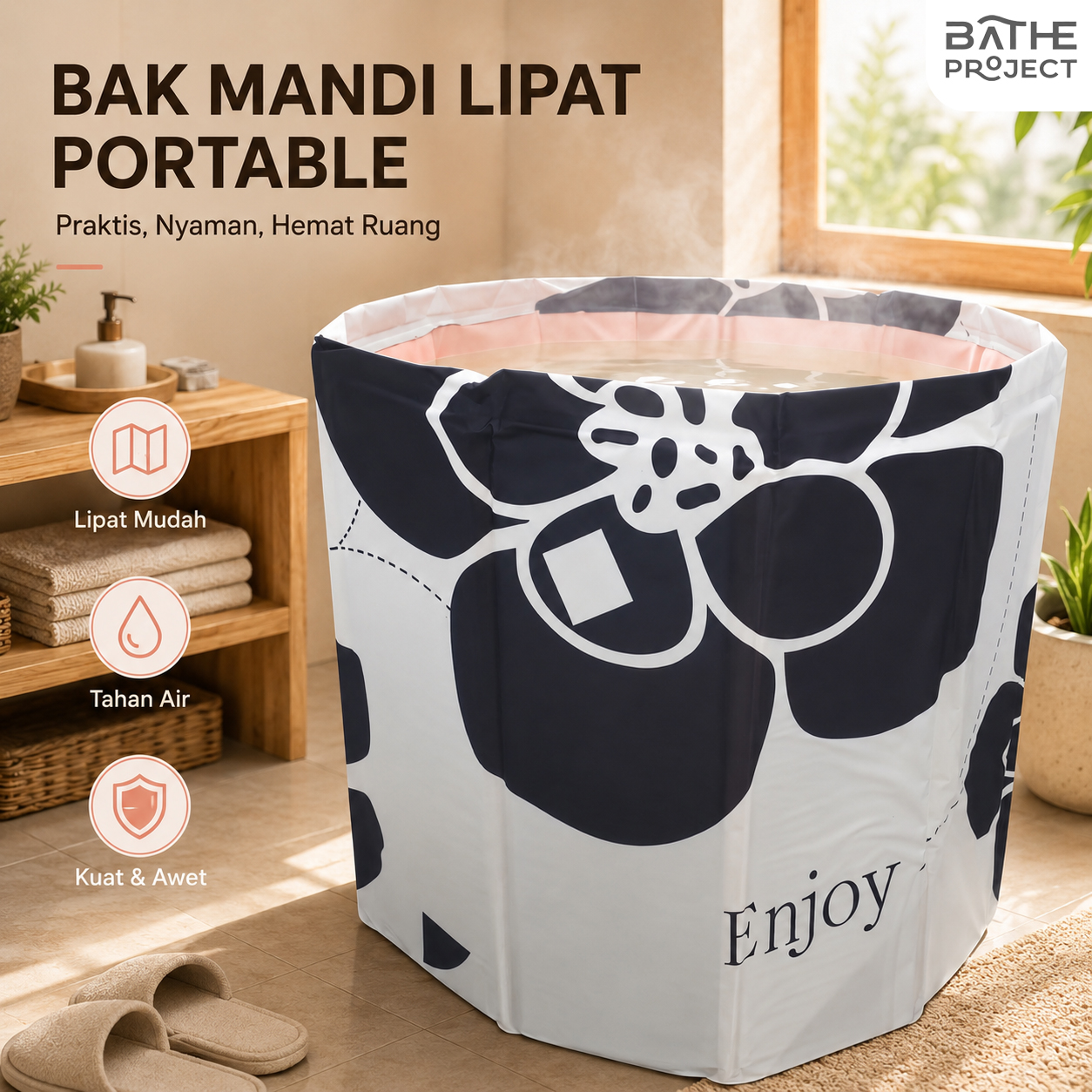 BATHE PROJECT Bak Mandi Lipat Dewasa Anak Bathub Portable Foldable - MB7 Gambar produk BATHE PROJECT Bak Mandi Lipat Dewasa Anak Bathub Portable Foldable - MB7 - Utama