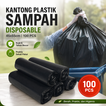 TRASU Kantong Plastik Sampah Disposable Trash Bag 45x55cm 100 PCS - TR-45
