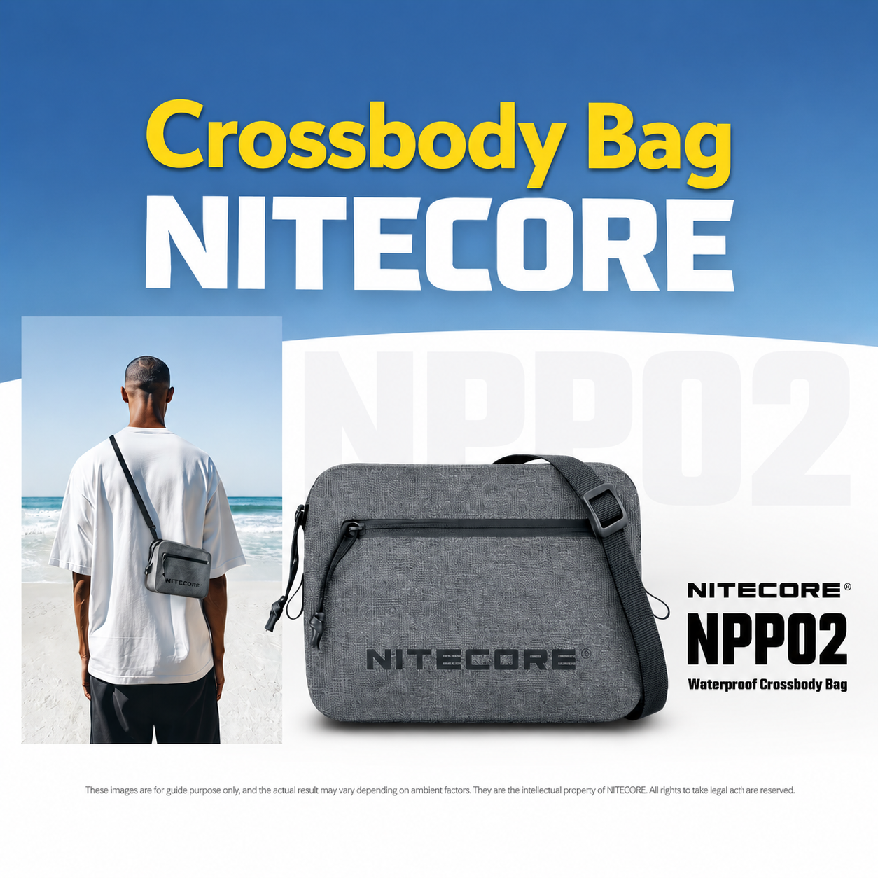 Gambar produk NITECORE Tas Sling Bag Waterproof Crossbody Outdoor 900D Nylon 1.4L - NPP02 - Utama