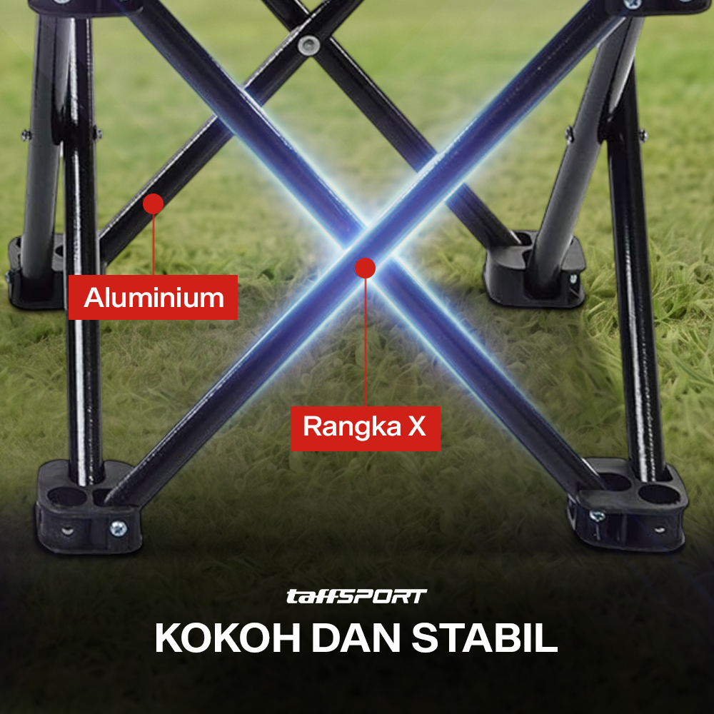 Gambar produk TaffSPORT Kursi Lipat Outdoor Mancing Portable Oxford Folding Chair - ZDY01 - 2