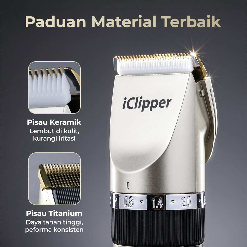 iClipper Alat Cukur Bulu Hewan Anjing Kucing Domba 8200RPM 600mAh - 938 Gambar produk iClipper Alat Cukur Bulu Hewan Anjing Kucing Domba 8200RPM 600mAh - 938 - 2