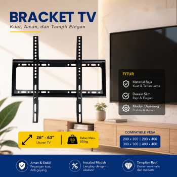 Gambar produk Taffware Bracket TV Dinding 26-63 Inch Wall Mount VESA 400x400 - B41