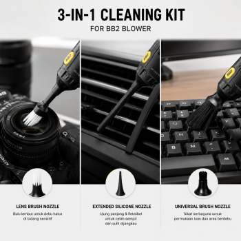 Gambar produk NITECORE Extension Vacuum Kit Brush Nozzle 3in1 for BB Nano Blower - NIA008 - 4