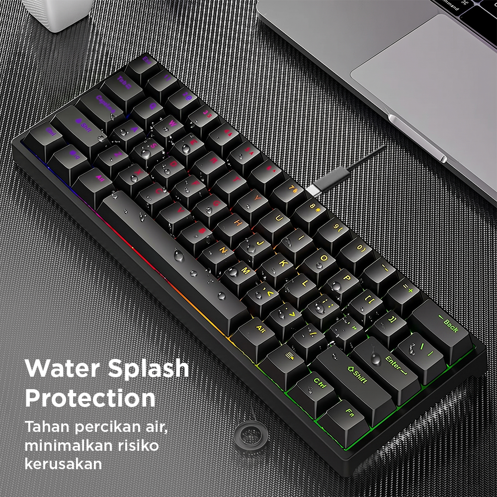 Y-FRUITFUL Mechanical Keyboard Gaming Wired Blue Switch 61 Keys - K33 Gambar produk Y-FRUITFUL Mechanical Keyboard Gaming Wired Blue Switch 61 Keys - K33 - 7