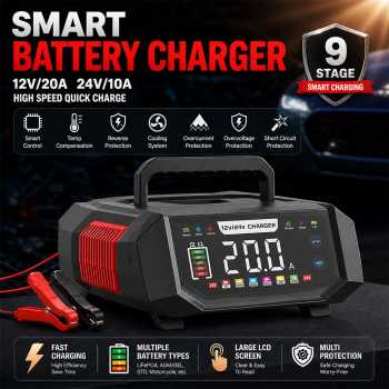 Taffware Charger Baterai Aki Mobil Motor Portable LED 300W 12/24V - FPT-350